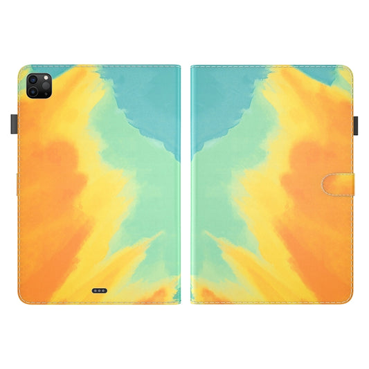 For iPad Pro 12.9 2022 / 2021 / 2020 Watercolor Pattern Skin Feel Magnetic Horizontal Flip PU Leather Tablet Case with Holder & Card Slots & Photo Frame & Sleep / Wake-up Function(Autumn Leaves) by buy2fix