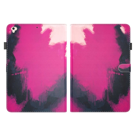 Watercolor Pattern Skin Feel Magnetic Horizontal Flip PU Leather Case with Holder & Card Slots & Photo Frame & Sleep / Wake-up Function For iPad 9.7 (2018 & 2017) / Air 2 / Air(Berry) by buy2fix