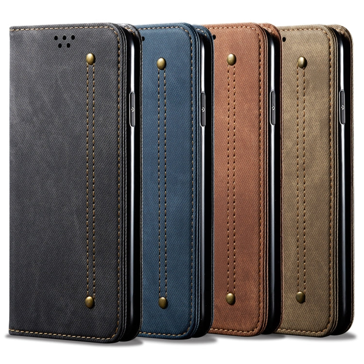 For iPhone 11 Denim Texture Casual Style Horizontal Flip Leather Case with Holder & Card Slots & Wallet(Black) by buy2fix