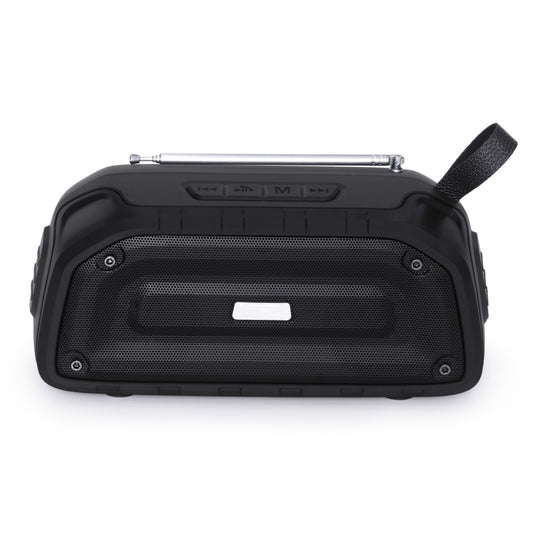 New Rixing NR-906FM TWS Waterproof Bluetooth Speaker Support Hands-free Call / FM with Handle & Antenna(Black) - Desktop Speaker by NewRixing | Online Shopping UK | buy2fix