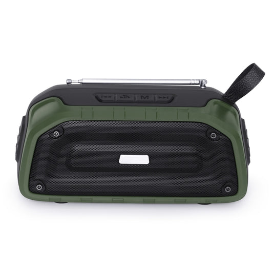 New Rixing NR-906FM TWS Waterproof Bluetooth Speaker Support Hands-free Call / FM with Handle & Antenna(Army Green) - Desktop Speaker by NewRixing | Online Shopping UK | buy2fix