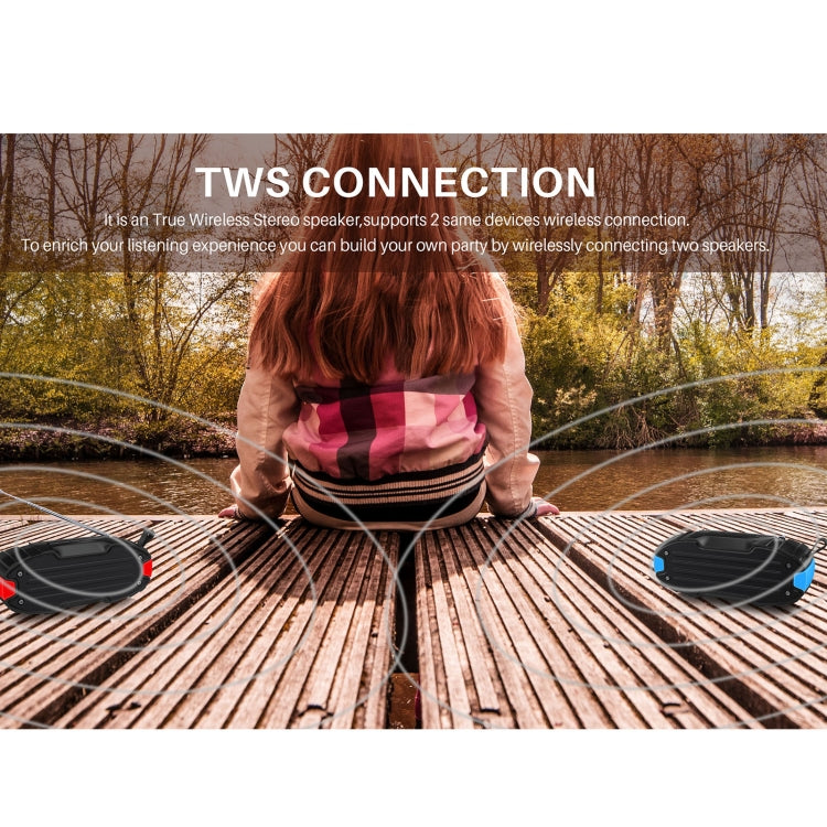 New Rixing NR-907FM TWS Outdoor Bluetooth Speaker Support Hands-free Call / FM with Handle & Antenna(Red) - Desktop Speaker by NewRixing | Online Shopping UK | buy2fix