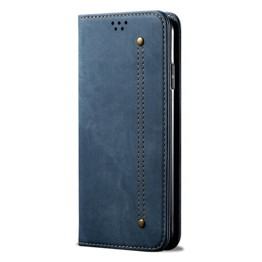 For Xiaomi Mi CC9 / Mi 9 Lite Denim Texture Casual Style Horizontal Flip Leather Case with Holder & Card Slots & Wallet(Blue) by buy2fix
