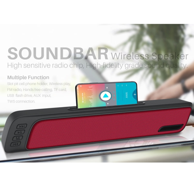 NewRixing NR-7018 Outdoor Portable Bluetooth Speaker with Phone Holder, Support Hands-free Call / TF Card / FM / U Disk(Red) - Desktop Speaker by NewRixing | Online Shopping UK | buy2fix
