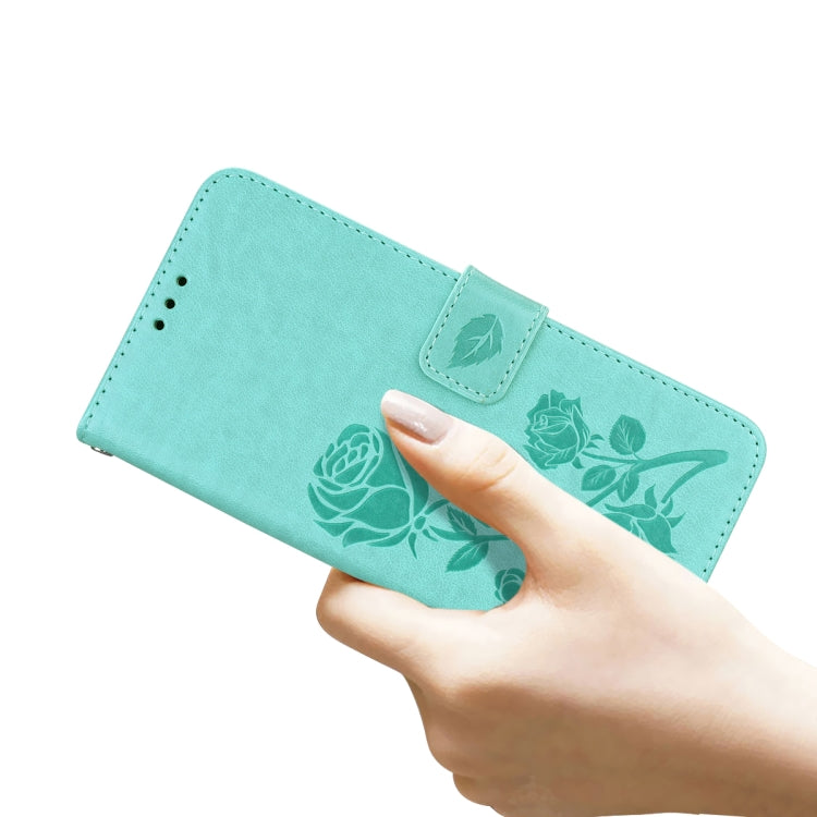 For Xiaomi Redmi 10 Rose Embossed Horizontal Flip PU Leather Case with Holder & Card Slots & Wallet(Green) by buy2fix
