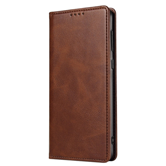 For Samsung Galaxy A52 5G / 4G Calf Texture Magnetic Horizontal Flip Leather Case with Holder & Card Slots & Wallet(Brown) by buy2fix