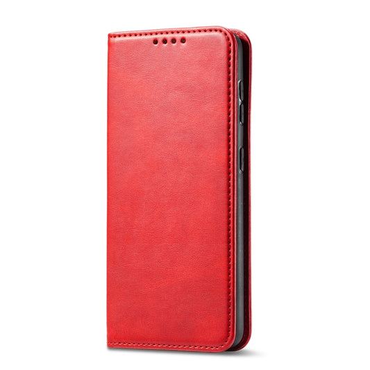 For Xiaomi Redmi 9C Calf Texture Magnetic Horizontal Flip Leather Case with Holder & Card Slots & Wallet(Red) by buy2fix