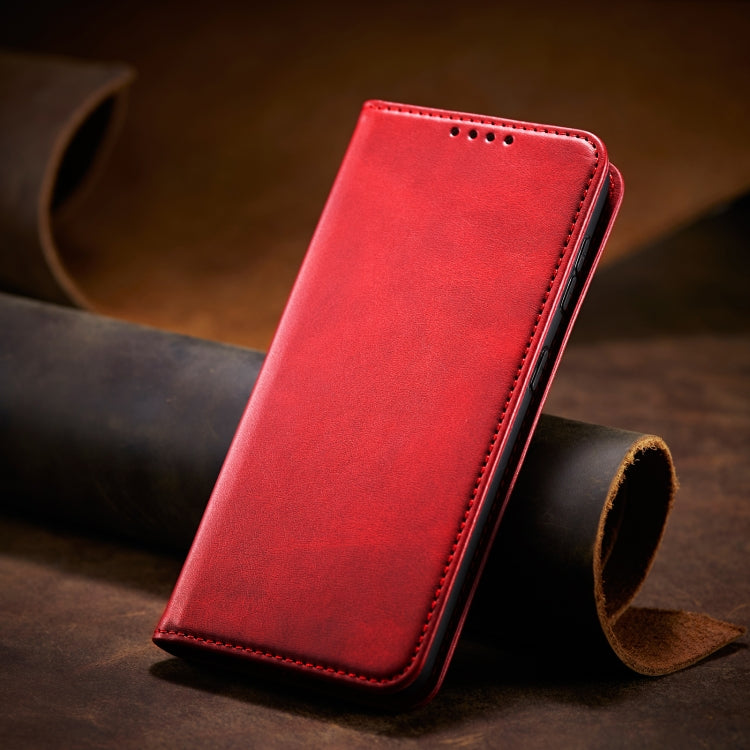 For Xiaomi Redmi 9C Calf Texture Magnetic Horizontal Flip Leather Case with Holder & Card Slots & Wallet(Red) by buy2fix