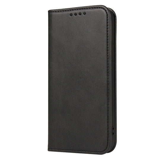 For iPhone 12 / 12 Pro Calf Texture Magnetic Horizontal Flip Leather Case with Holder & Card Slots & Wallet(Black) by buy2fix