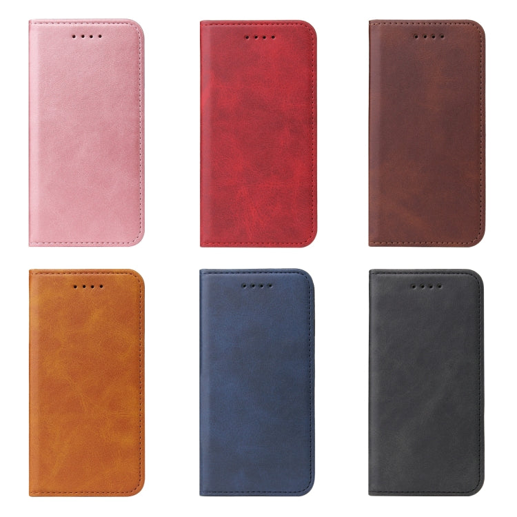 For iPhone SE 2022 / SE 2020 / 8 / 7 Calf Texture Magnetic Horizontal Flip Leather Case with Holder & Card Slots & Wallet(Red) by buy2fix