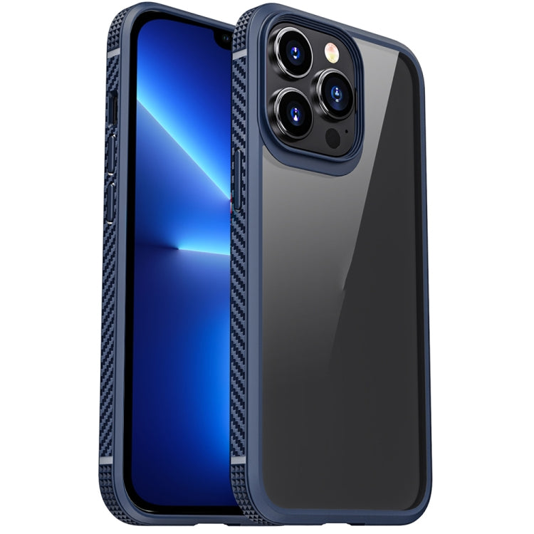 For iPhone 13 Pro iPAKY MG Series Transparent TPU + PC Airbag Shockproof Case (Blue) - iPhone 13 Pro Cases by iPAKY | Online Shopping UK | buy2fix