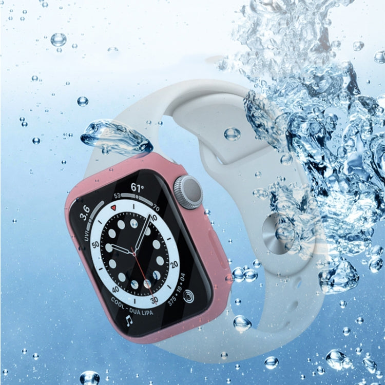 Shockproof PC Protective Case with Tempered Glass Film For Apple Watch Series 9 / 8 / 7 41mm(Red) by buy2fix