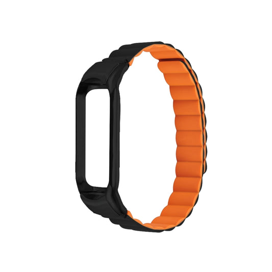 For Xiaomi Mi Band 4 / 3 Silicone Magnetic Watch Band(Black Orange) by buy2fix