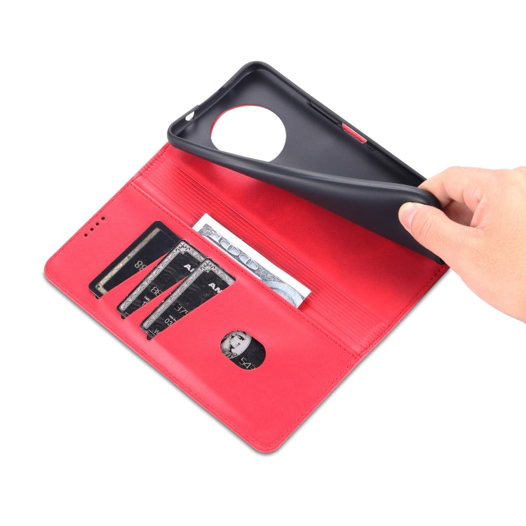For Honor X20 AZNS Magnetic Calf Texture Horizontal Flip Leather Case with Card Slots & Holder & Wallet(Red) - Honor Cases by AZNS | Online Shopping UK | buy2fix