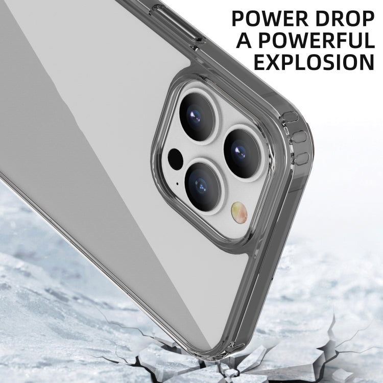 For iPhone 13 Pro iPAKY Transparent Shockproof TPU + PC Protective Case (Transparent Black) - iPhone 13 Pro Cases by iPAKY | Online Shopping UK | buy2fix