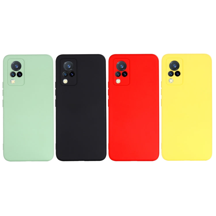 For vivo V21 5G / 4G Solid Color Liquid Silicone Shockproof Full Coverage Protective Case(Green) by buy2fix