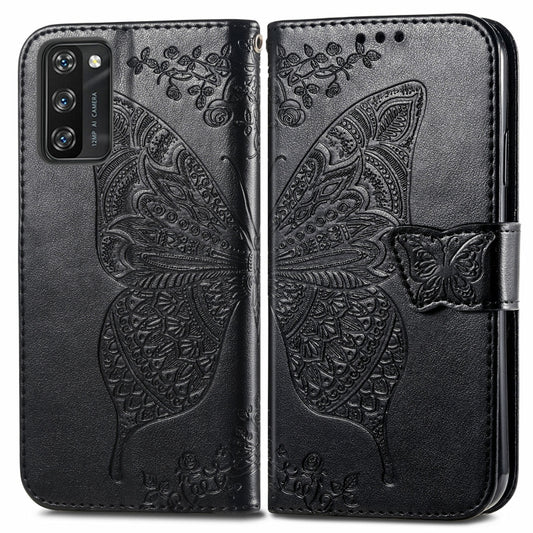 For Blackview A100 Butterfly Love Flower Embossed Horizontal Flip Leather Case with Holder & Card Slots & Wallet & Lanyard(Black) by buy2fix