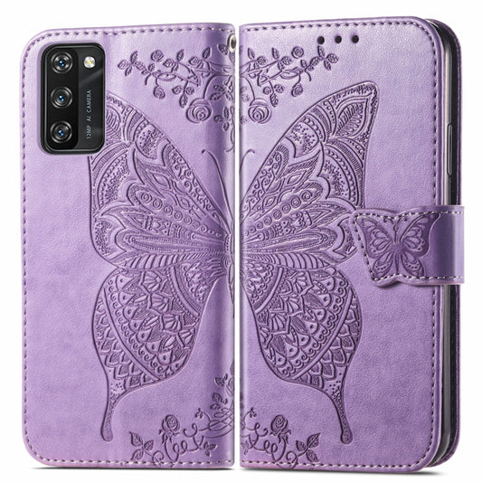 For Blackview A100 Butterfly Love Flower Embossed Horizontal Flip Leather Case with Holder & Card Slots & Wallet & Lanyard(Light Purple) by buy2fix