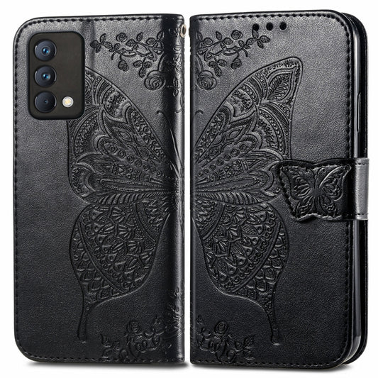 For OPPO Realme GT Master Butterfly Love Flower Embossed Horizontal Flip Leather Case with Holder & Card Slots & Wallet & Lanyard(Black) by buy2fix