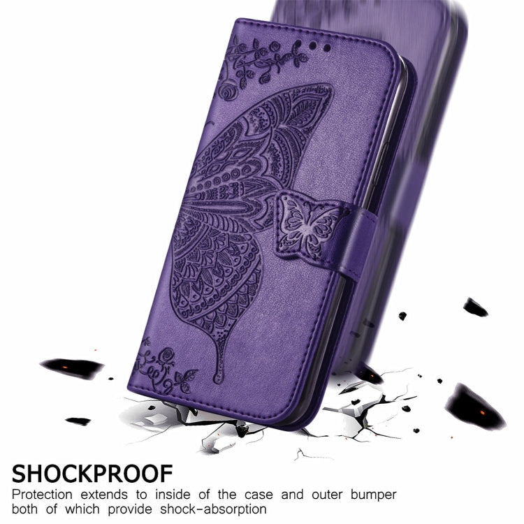 For OPPO Realme GT Master Butterfly Love Flower Embossed Horizontal Flip Leather Case with Holder & Card Slots & Wallet & Lanyard(Dark Purple) by buy2fix