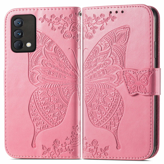 For OPPO Realme GT Master Butterfly Love Flower Embossed Horizontal Flip Leather Case with Holder & Card Slots & Wallet & Lanyard(Pink) by buy2fix