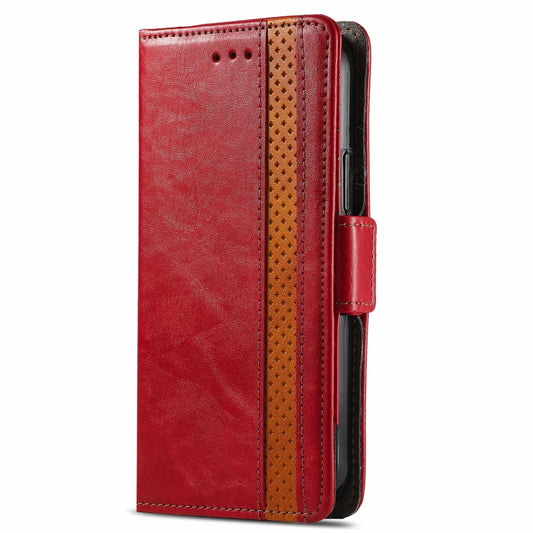 For Motorola Edge 20 CaseNeo Business Splicing Dual Magnetic Buckle Horizontal Flip PU Leather Case with Holder & Card Slots & Wallet(Red) by buy2fix