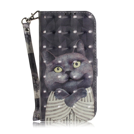 For Galaxy A51 3D Painting Pattern Coloured Drawing Horizontal Flip Leather Case with Holder & Card Slots & Wallet(Hug Cat) by buy2fix
