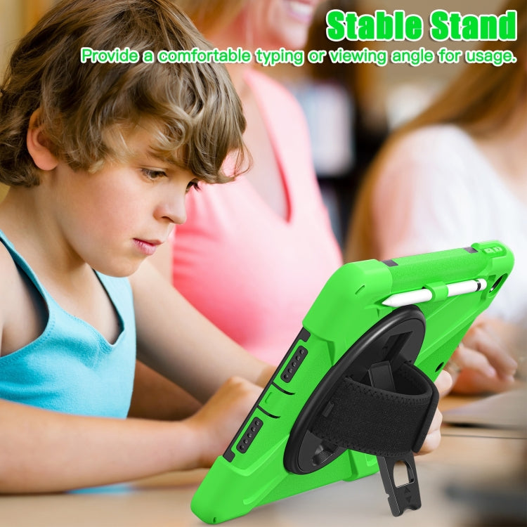 For iPad 10.2 2021 / 2020 / 2019 Silicone + PC Protective Case with Holder & Shoulder Strap(Green) - iPad 10.2 Cases by buy2fix | Online Shopping UK | buy2fix