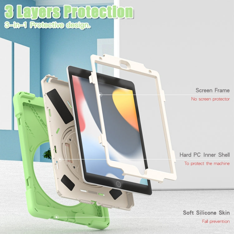 For iPad 10.2 2021 / 2020 / 2019 Silicone + PC Protective Case with Holder & Shoulder Strap(Matcha Green) - iPad 10.2 Cases by buy2fix | Online Shopping UK | buy2fix
