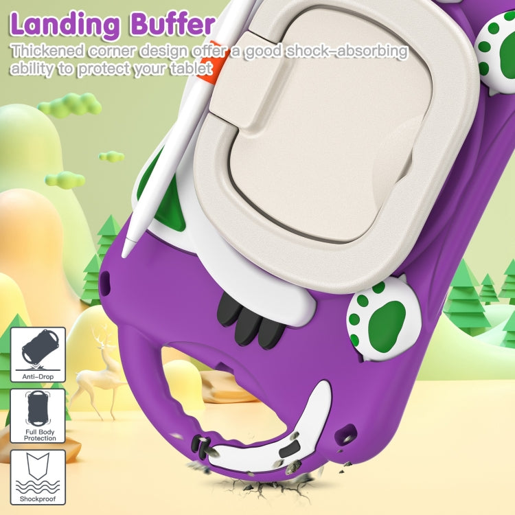 Cute Cat King Kids Shockproof Silicone Tablet Case with Holder & Shoulder Strap & Handle For iPad mini 2019 / 4 / 3 / 2 / 1(Purple) - iPad mini (2019) / mini 5 Cases by buy2fix | Online Shopping UK | buy2fix