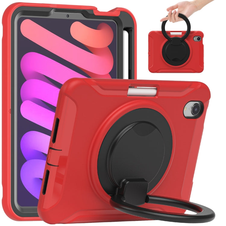 For iPad mini 6 / mini 2024 Heavy Duty TPU Hybrid PC Tablet Case with 360 Rotation Handle Grip Holder & Pen Slot(Red) - iPad mini 2024 Cases by buy2fix | Online Shopping UK | buy2fix