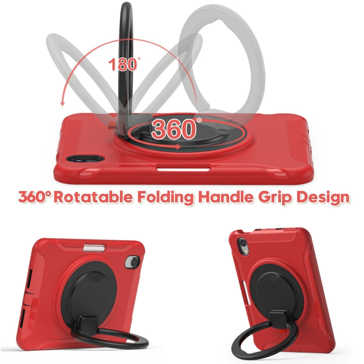 For iPad mini 6 / mini 2024 Heavy Duty TPU Hybrid PC Tablet Case with 360 Rotation Handle Grip Holder & Pen Slot(Red) - iPad mini 2024 Cases by buy2fix | Online Shopping UK | buy2fix