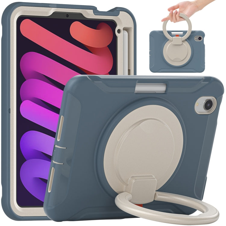 For iPad mini 6 / mini 2024 Heavy Duty TPU Hybrid PC Tablet Case with 360 Rotation Handle Grip Holder & Pen Slot(Cornflower Blue) - iPad mini 2024 Cases by buy2fix | Online Shopping UK | buy2fix