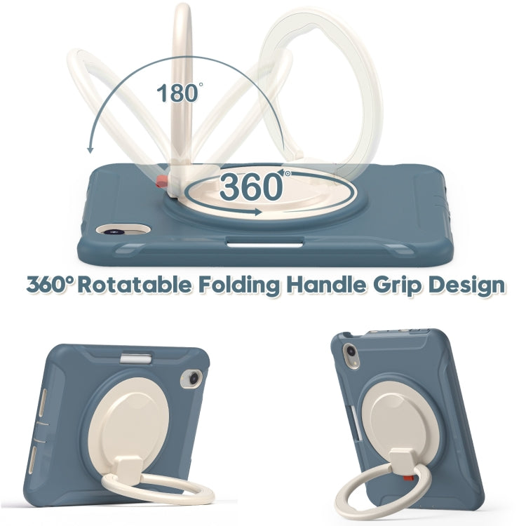 For iPad mini 6 / mini 2024 Heavy Duty TPU Hybrid PC Tablet Case with 360 Rotation Handle Grip Holder & Pen Slot(Cornflower Blue) - iPad mini 2024 Cases by buy2fix | Online Shopping UK | buy2fix