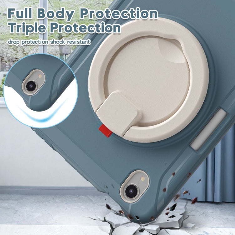 For iPad mini 6 / mini 2024 Heavy Duty TPU Hybrid PC Tablet Case with 360 Rotation Handle Grip Holder & Pen Slot(Cornflower Blue) - iPad mini 2024 Cases by buy2fix | Online Shopping UK | buy2fix