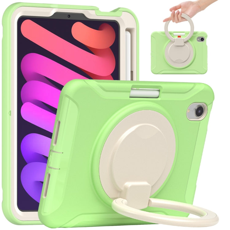 For iPad mini 6 / mini 2024 Heavy Duty TPU Hybrid PC Tablet Case with 360 Rotation Handle Grip Holder & Pen Slot(Matcha Green) - iPad mini 2024 Cases by buy2fix | Online Shopping UK | buy2fix