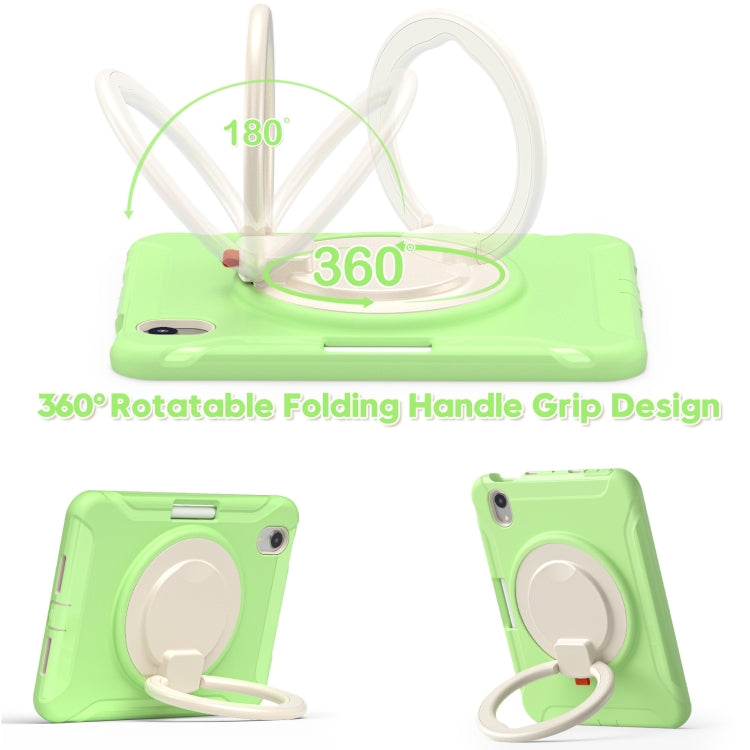 For iPad mini 6 / mini 2024 Heavy Duty TPU Hybrid PC Tablet Case with 360 Rotation Handle Grip Holder & Pen Slot(Matcha Green) - iPad mini 2024 Cases by buy2fix | Online Shopping UK | buy2fix