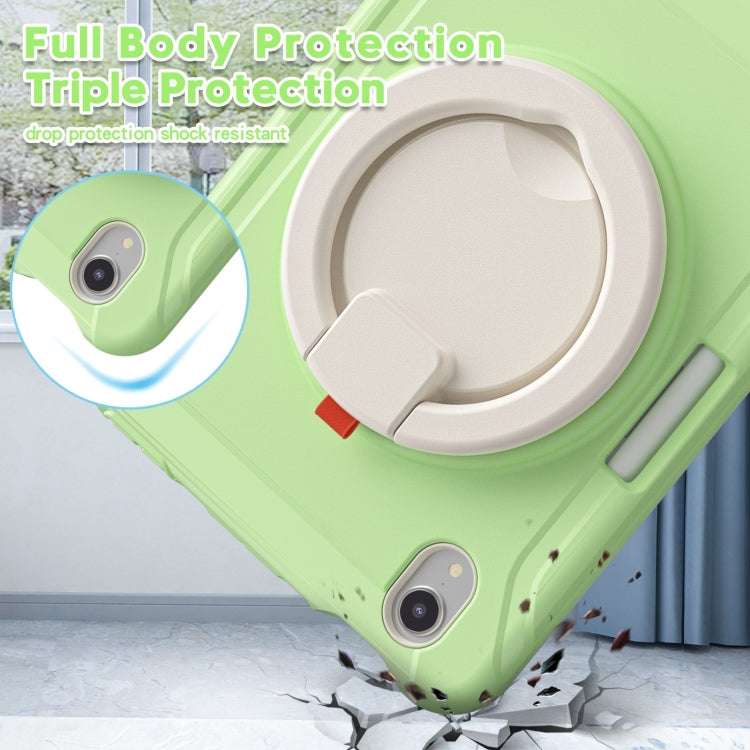 For iPad mini 6 / mini 2024 Heavy Duty TPU Hybrid PC Tablet Case with 360 Rotation Handle Grip Holder & Pen Slot(Matcha Green) - iPad mini 2024 Cases by buy2fix | Online Shopping UK | buy2fix