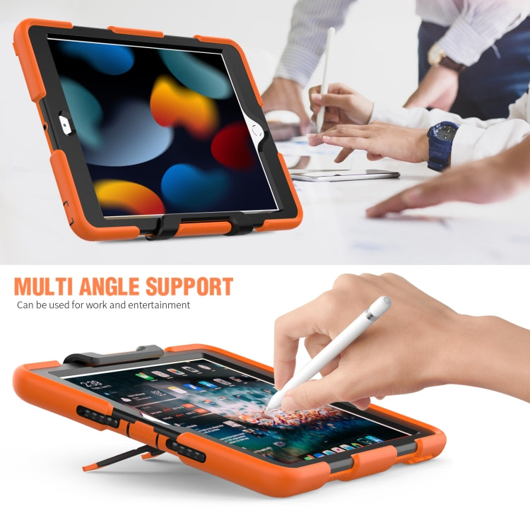 For iPad 10.2 2021 / 2020 / 2019 Shockproof Colorful Silicone + PC Protective Case with Holder & Pen Slot(Orange) - iPad 10.2 Cases by buy2fix | Online Shopping UK | buy2fix