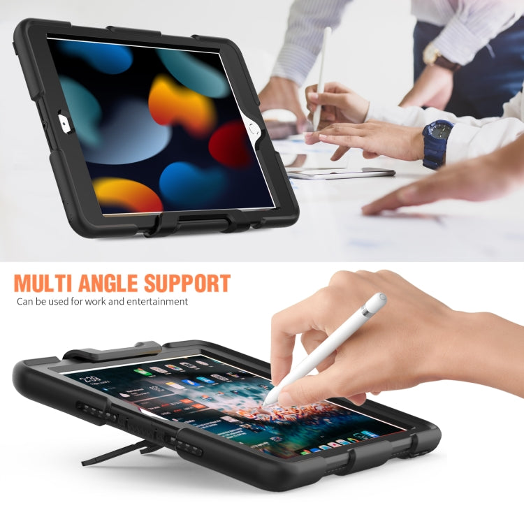 For iPad 10.2 2021 / 2020 / 2019 Shockproof Colorful Silicone + PC Protective Case with Holder & Pen Slot(Black) - iPad 10.2 Cases by buy2fix | Online Shopping UK | buy2fix