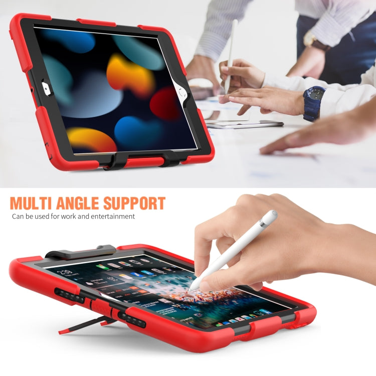 For iPad 10.2 2021 / 2020 / 2019 Shockproof Colorful Silicone + PC Protective Case with Holder & Pen Slot(Red) - iPad 10.2 Cases by buy2fix | Online Shopping UK | buy2fix