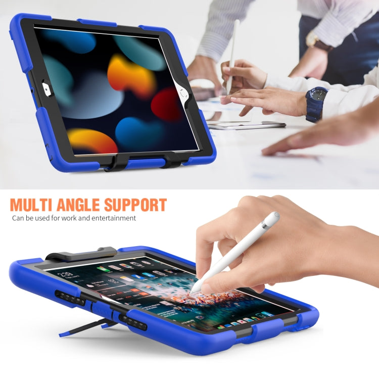 For iPad 10.2 2021 / 2020 / 2019 Shockproof Colorful Silicone + PC Protective Case with Holder & Pen Slot(Blue) - iPad 10.2 Cases by buy2fix | Online Shopping UK | buy2fix