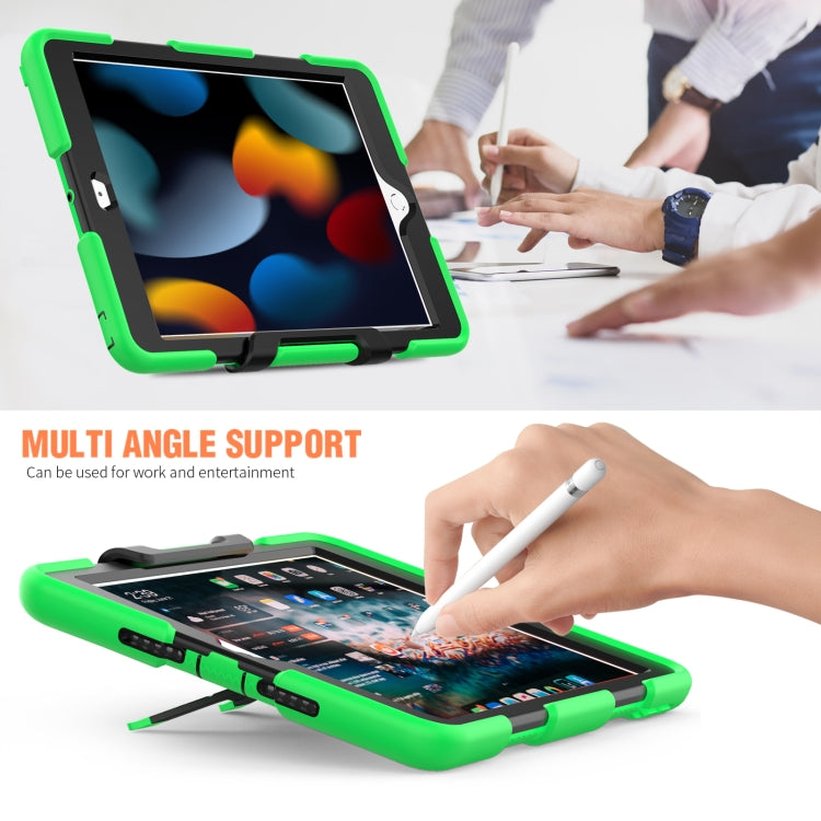 For iPad 10.2 2021 / 2020 / 2019 Shockproof Colorful Silicone + PC Protective Case with Holder & Pen Slot(Green) - iPad 10.2 Cases by buy2fix | Online Shopping UK | buy2fix
