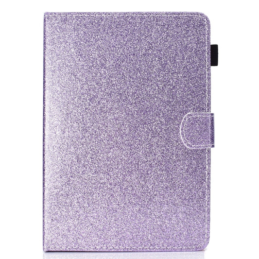 For 8 inch Tablet Varnish Glitter Powder Horizontal Flip Leather Case with Holder & Card Slot(Purple) - 8 inch by buy2fix | Online Shopping UK | buy2fix