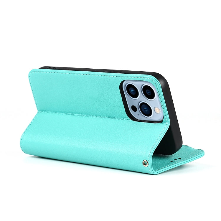 For iPhone 13 Pro Max Microfiber Zipper Horizontal Flip Leather Case with Holder & Card Slots & Wallet (Mint Green) - iPhone 13 Pro Max Cases by buy2fix | Online Shopping UK | buy2fix