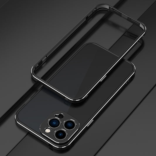 For iPhone 13 Pro Max Aurora Series Lens Protector + Metal Frame Protective Case (Black Silver) - iPhone 13 Pro Max Cases by buy2fix | Online Shopping UK | buy2fix