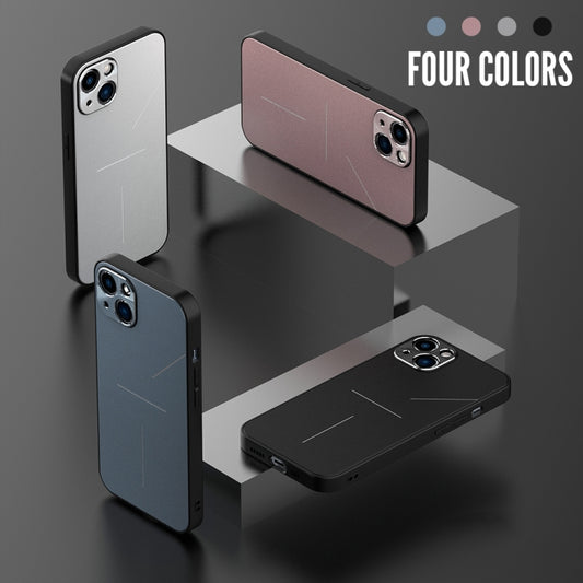 For iPhone 12 R-JUST RJ-52 3-Line Style Metal TPU Shockproof Protective Case(Silver) by R-JUST