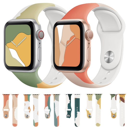 Morandi Series Contrast Color Silicone Watch Band For Apple Watch Ultra 49mm&Watch Ultra 2 49mm / Series 9&8&7 45mm / SE 3&SE 2&6&SE&5&4 44mm / 3&2&1 42mm(Cloud Ink Blue) by buy2fix