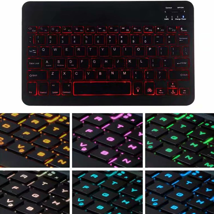 A06BS Ultra-thin Backlight Bluetooth Keyboard Leather Tablet Case with Holder & Pen Slot For iPad mini 6 / mini 7(Dark Blue) by buy2fix