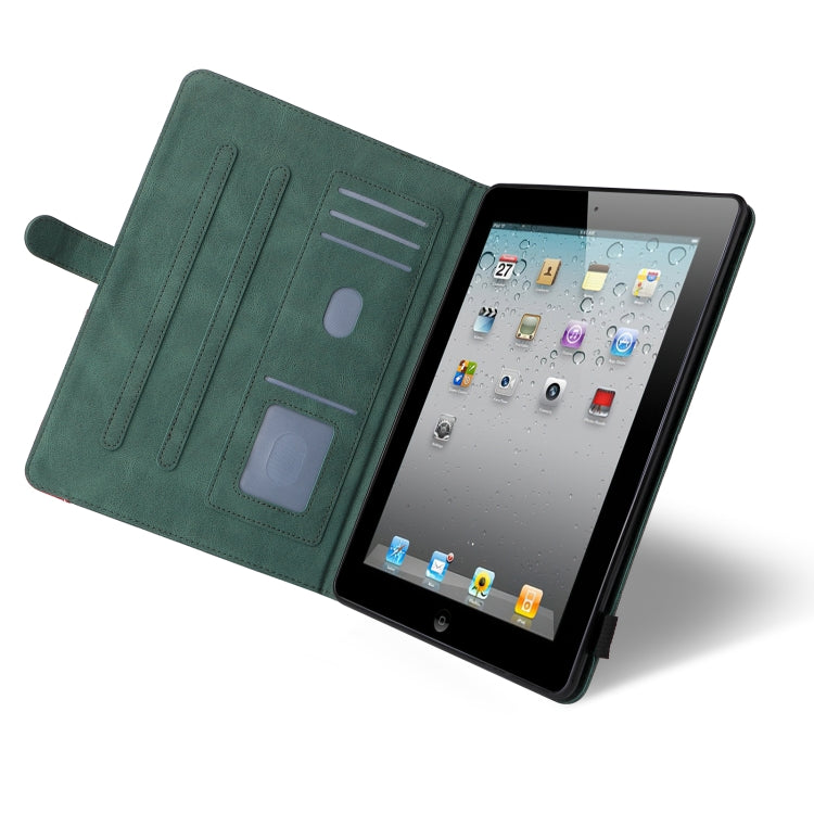 Dual-color Splicing Horizontal Flip PU Leather Case with Holder & Card Slots & Sleep / Wake-up Function For iPad 2 / 3 / 4(Green) - iPad 4 & 3 & 2 Cases by buy2fix | Online Shopping UK | buy2fix